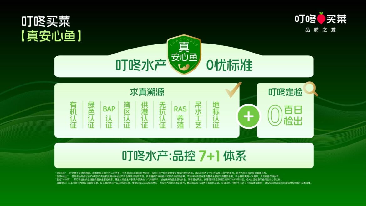 叮咚买菜发布“真安心鱼”体系：做难而正确的事，只卖放心水产