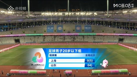 全运U20男足-上海队点球胜山东队夺得铜牌 宫睿聪失点