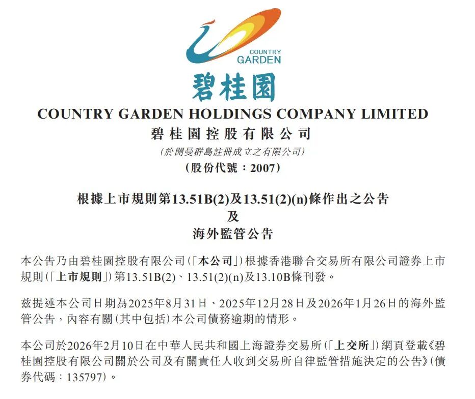 杨惠妍遭上交所纪律处分，碧桂园解释：并非怠于履职尽责！去年完成交付近17万套房