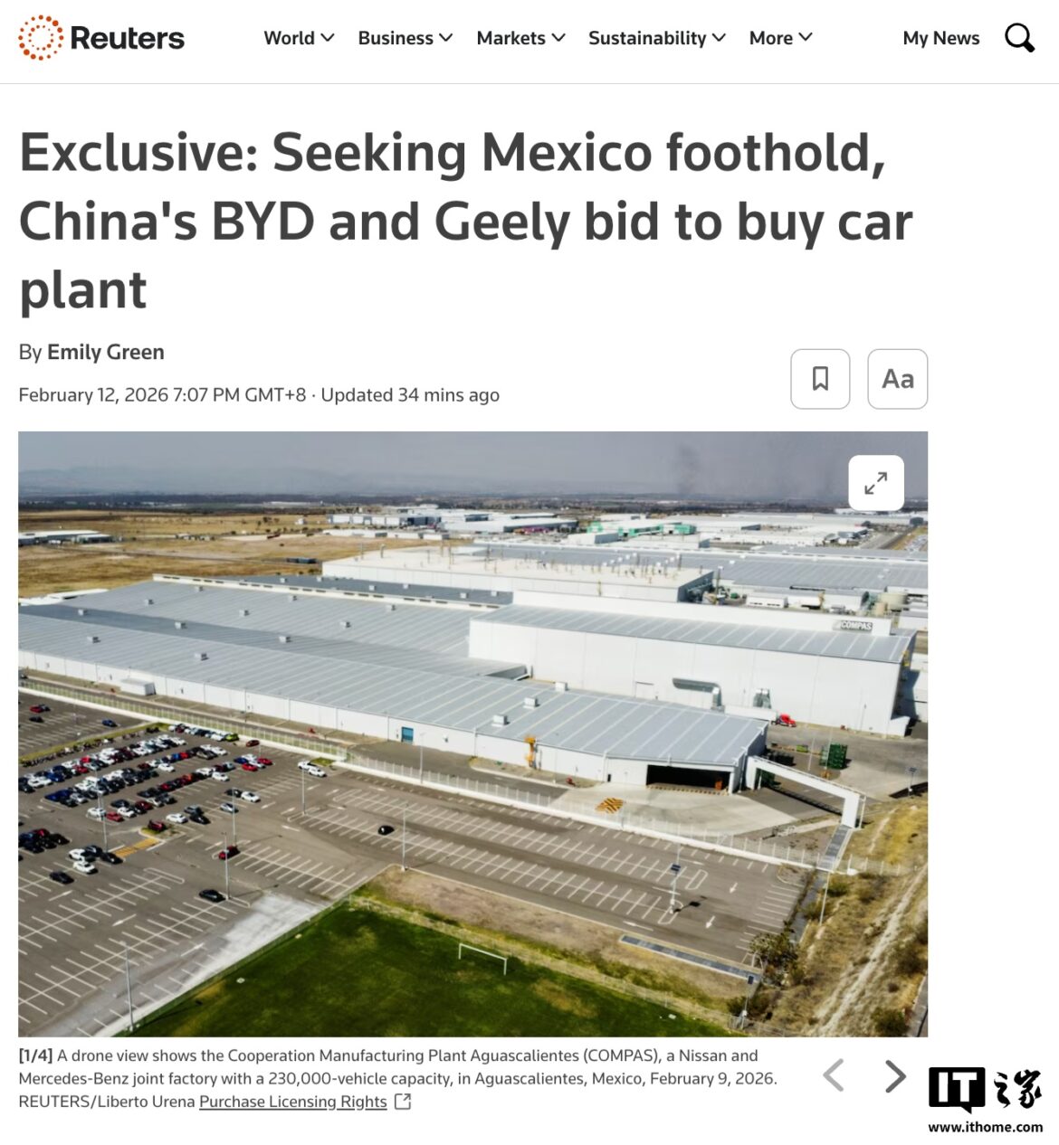 日产-奔驰墨西哥工厂获多家中国车企青睐，消息称比亚迪、吉利等有意竞标